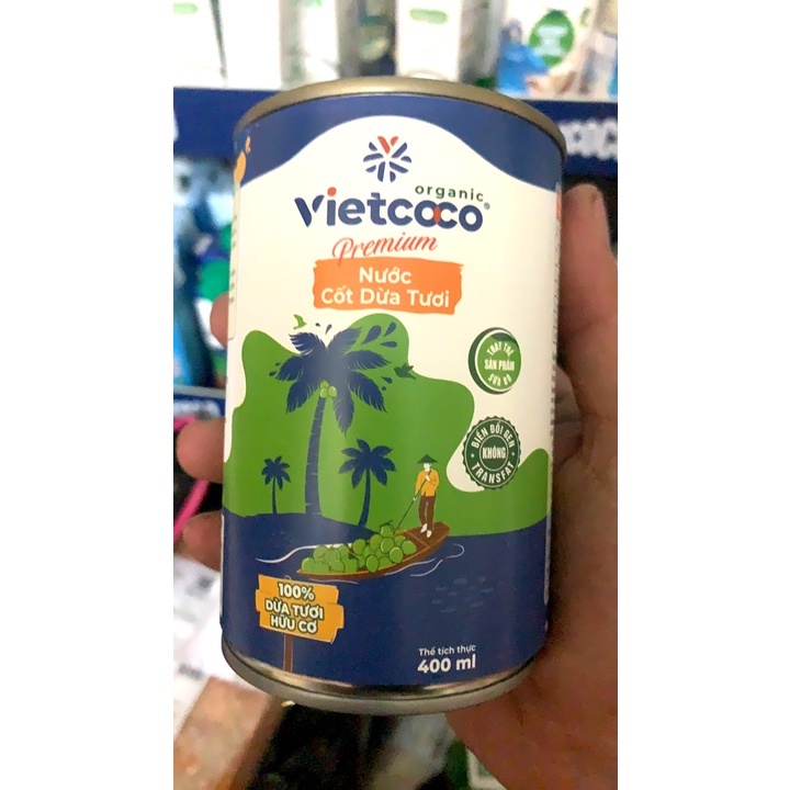 Nước Cốt Dừa Organic Vietcoco 400ml Hưu Cơ Giảm Cân