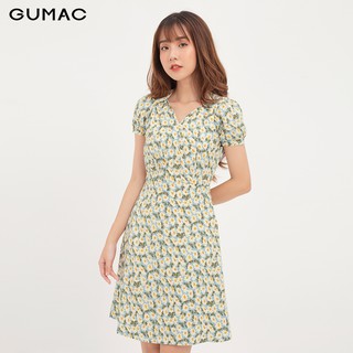 Đầm ôm nữ hoa cổ V GUMAC DA1215