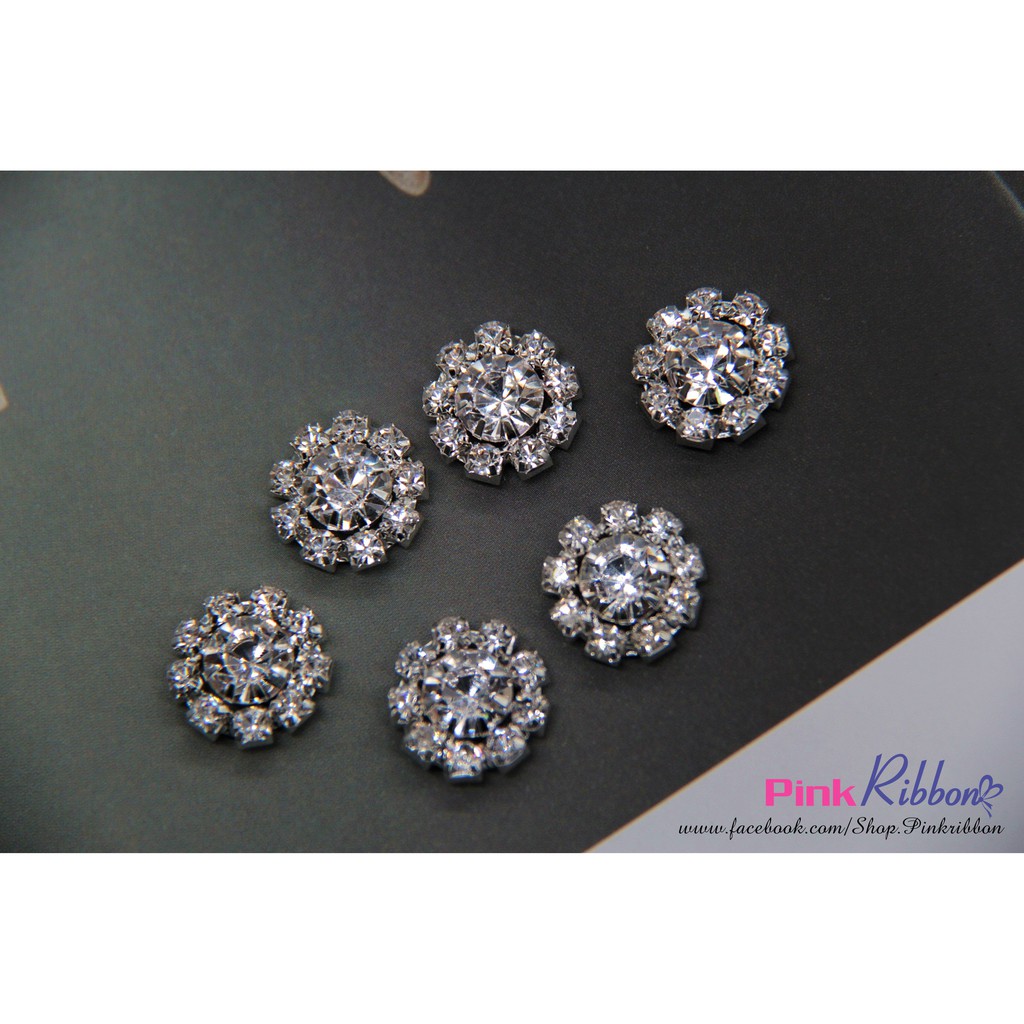 Charm đá trắng hai cỡ 1.6 và 1.2cm