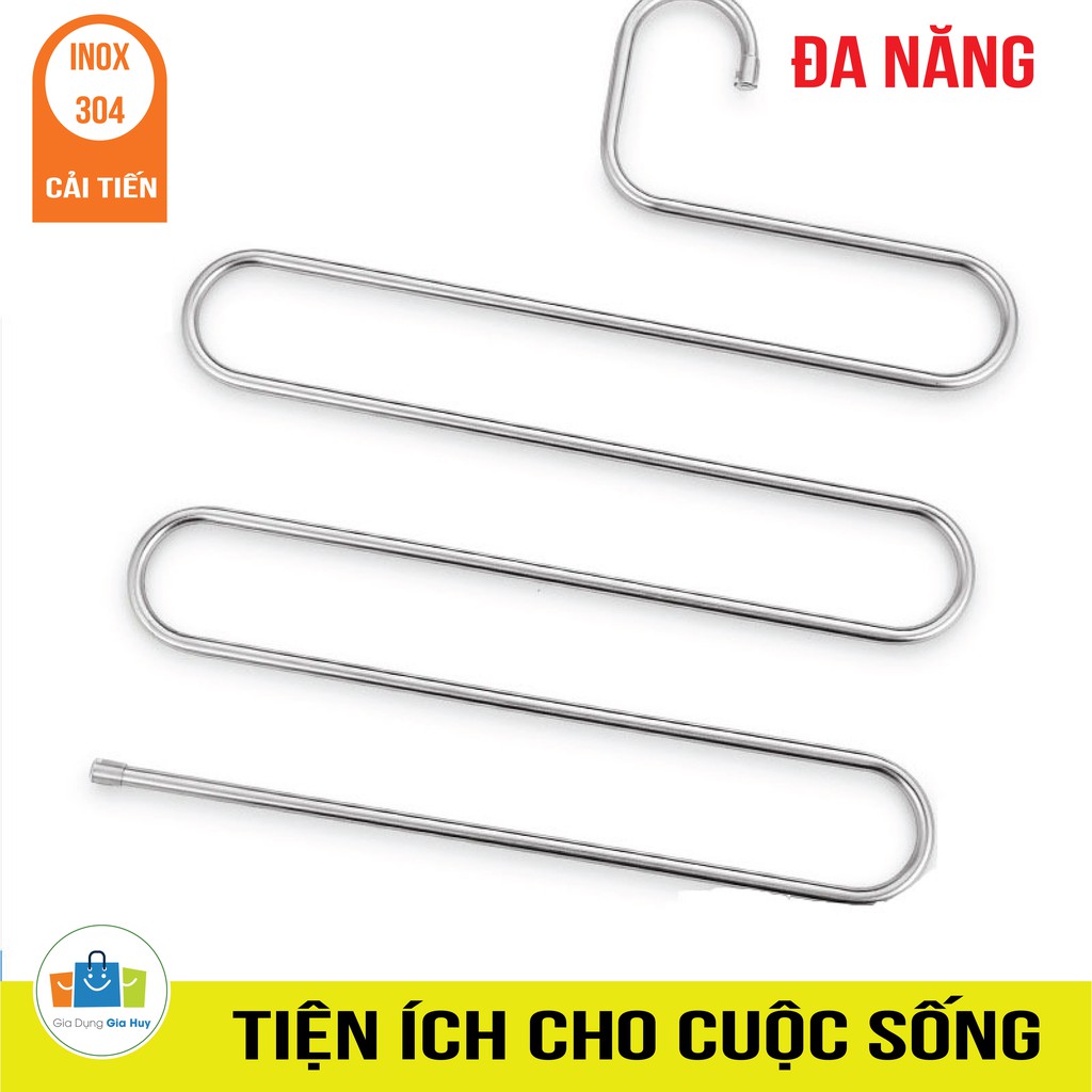 Móc inox 304 treo quần áo và khăn 5 tầng - Móc treo đồ đa năng