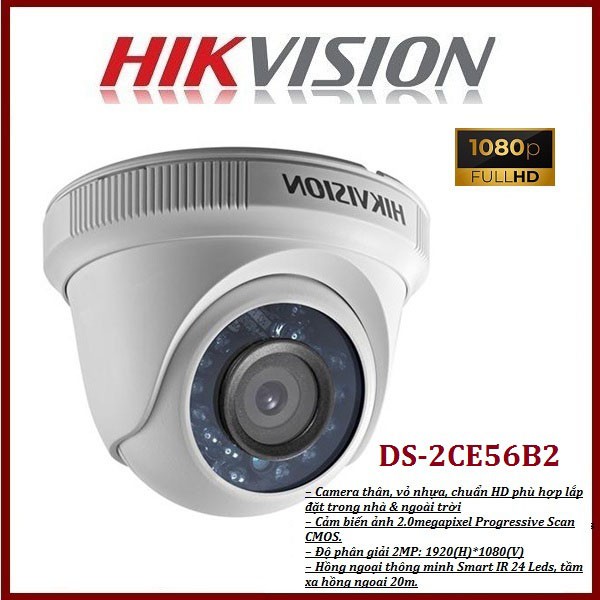 Camera an ninh Hikvision DS-2CE 56B2-IPF 4 in 1 Hồng Ngoại 20m,Dùng lắp đầu ghi, hỗ trợ AHD/CVI/TVI/ANALOG- BH 24 THÁNG