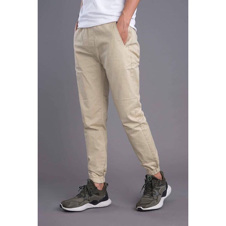 Quần Kaki nam jogger Chất Xịn màu kem