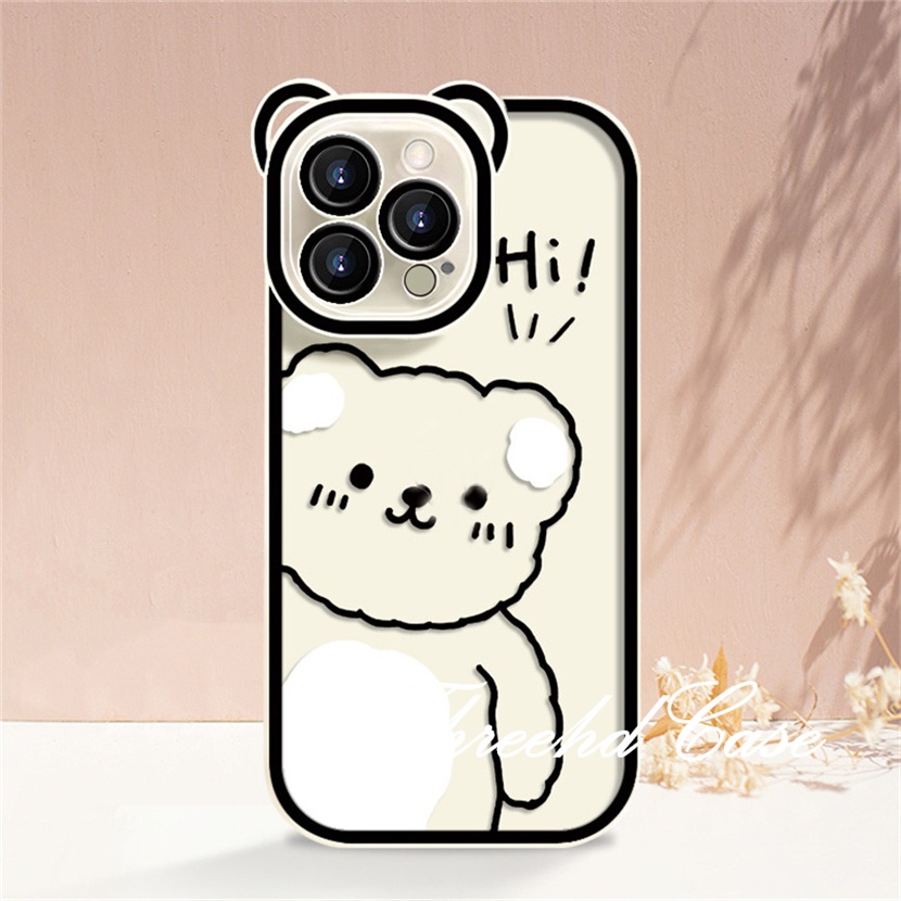 Ốp Điện Thoại Mềm In Hình Gấu Dễ Thương Cho iPhone 14 13 12 11 Pro Max SE2020 X XR Xs Max 7 8 Plus
