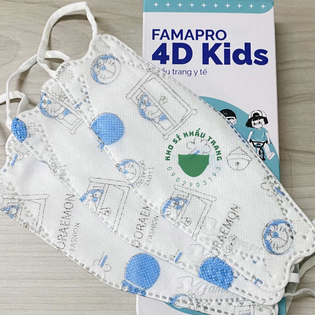 [Giá Sỉ] Khẩu trang 4D kid Famapro hộp 10 cái siêu dễ thương