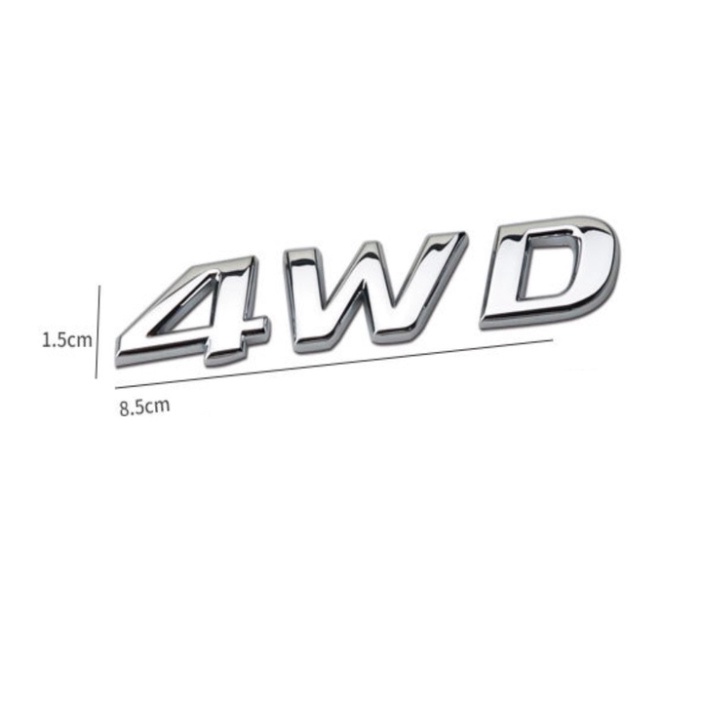 [GIÁ SỐC - HÀNG CHÍNH HÃNG] Sản Phẩm Decal Tem Dán Inox 3D Trang Trí Ô Tô 4WD G60612