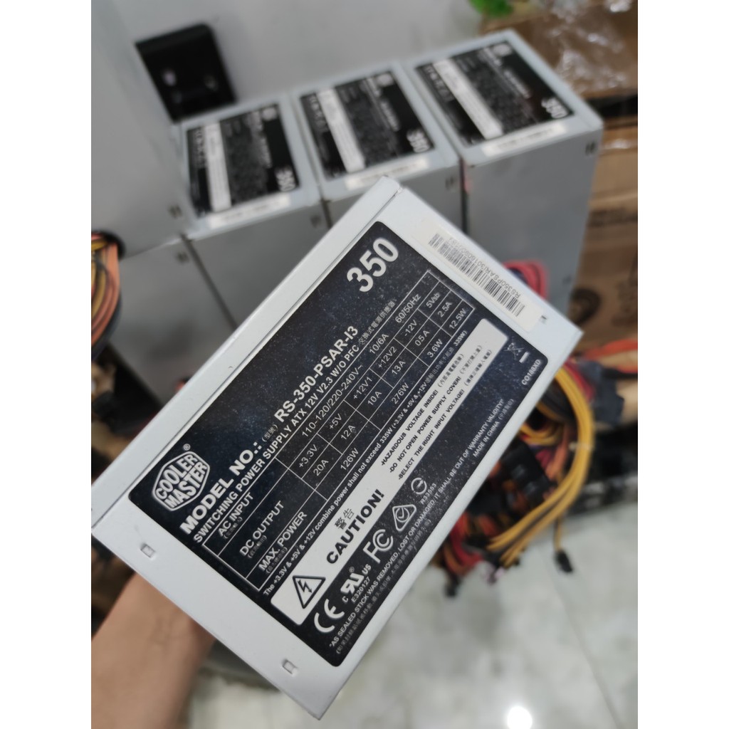 Nguồn ATX Cooler Master công suất thực 350w Fan 12cm, nguồn phụ 6pins