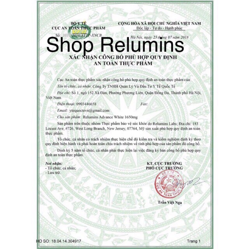 Viên uống trắng da Relumins Advance White 1650mg 90 viên | Thế Giới Skin Care