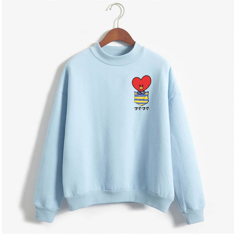 Áo Sweater Cổ Tròn Tay Dài In Hình Búp Bê Bts Màu Sắc Kẹo Ngọt Thời Trang Mùa Đông 2020