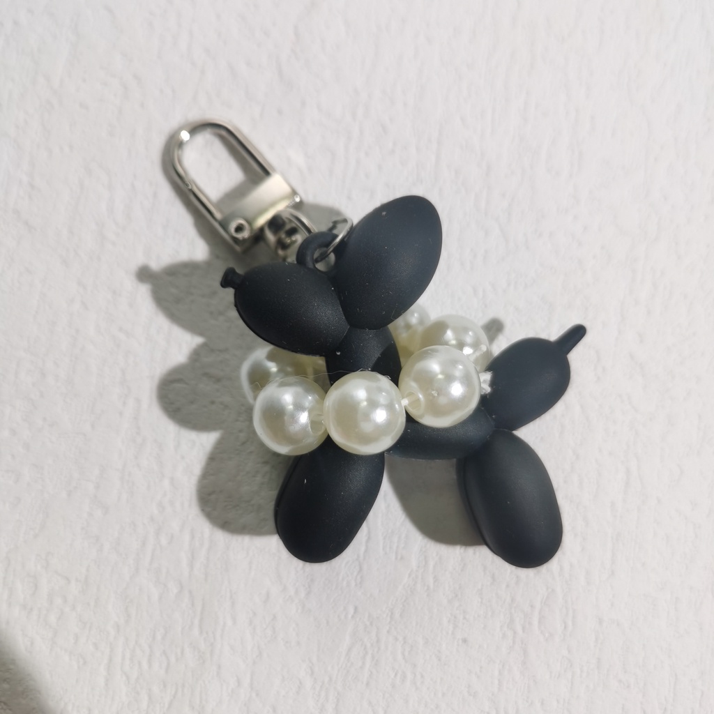 Ốp Bảo Vệ Hộp Đựng Tai Nghe Airpods Hình Chú Chó Và Bong Bóng Đính Ngọc Trai Xinh Xắn