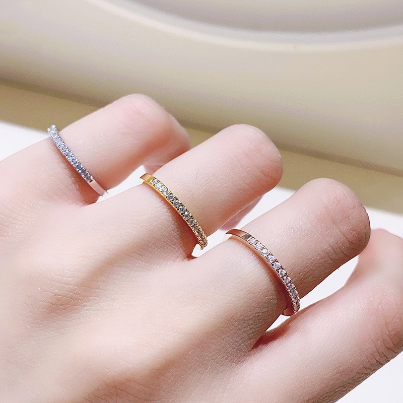 Nhẫn đính hôn kim cương trắng bạc S925 đơn giản thời trang cho nữ