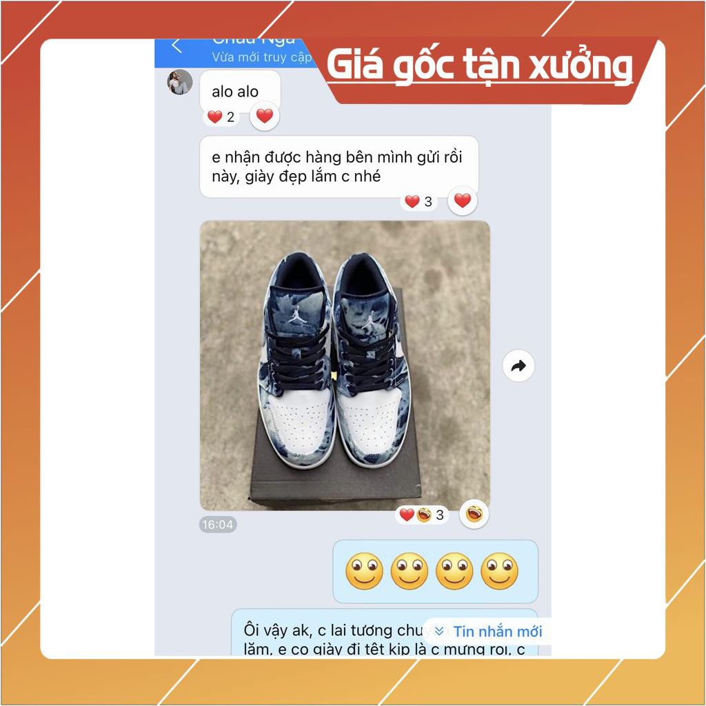 [FreeShip+ Hàng Xịn] ✔️Giày Jordan 1 Low Washed Denim Vải Bò Loang Fullbox✔️