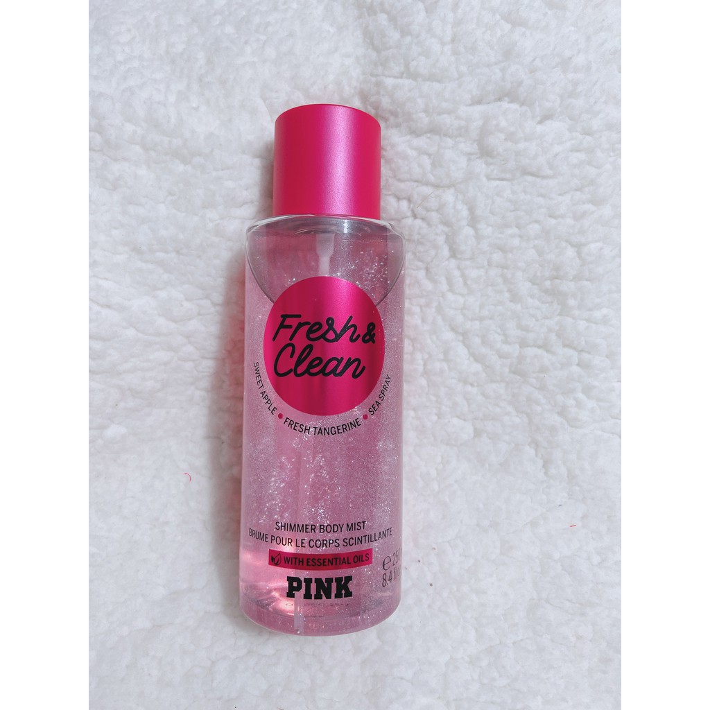 {Bill Mỹ} Pink Fresh & Clean Nước hoa Xịt thơm toàn thân có nhũ Victoria's Secret Victoria Secret Body Mist 250ml | BigBuy360 - bigbuy360.vn