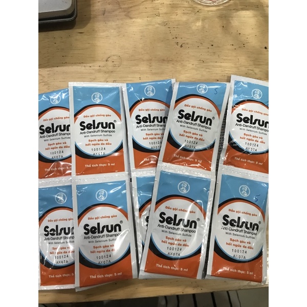 ✅ Dầu gội Selsun Gói 5ml Sạch Gàu Hết Ngứa Da Đầu