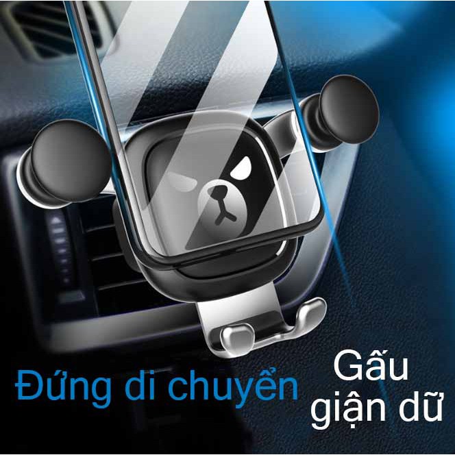 Giá đỡ điện thoại gắn lỗ thông gió trên xe hơi hình gấu giận dữ tiện lợi | BigBuy360 - bigbuy360.vn