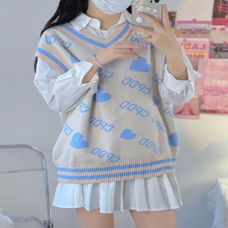 Áo gile len nữ, áo len dệt kim phong cách hàn quốc cực xinh cho chị em | BigBuy360 - bigbuy360.vn