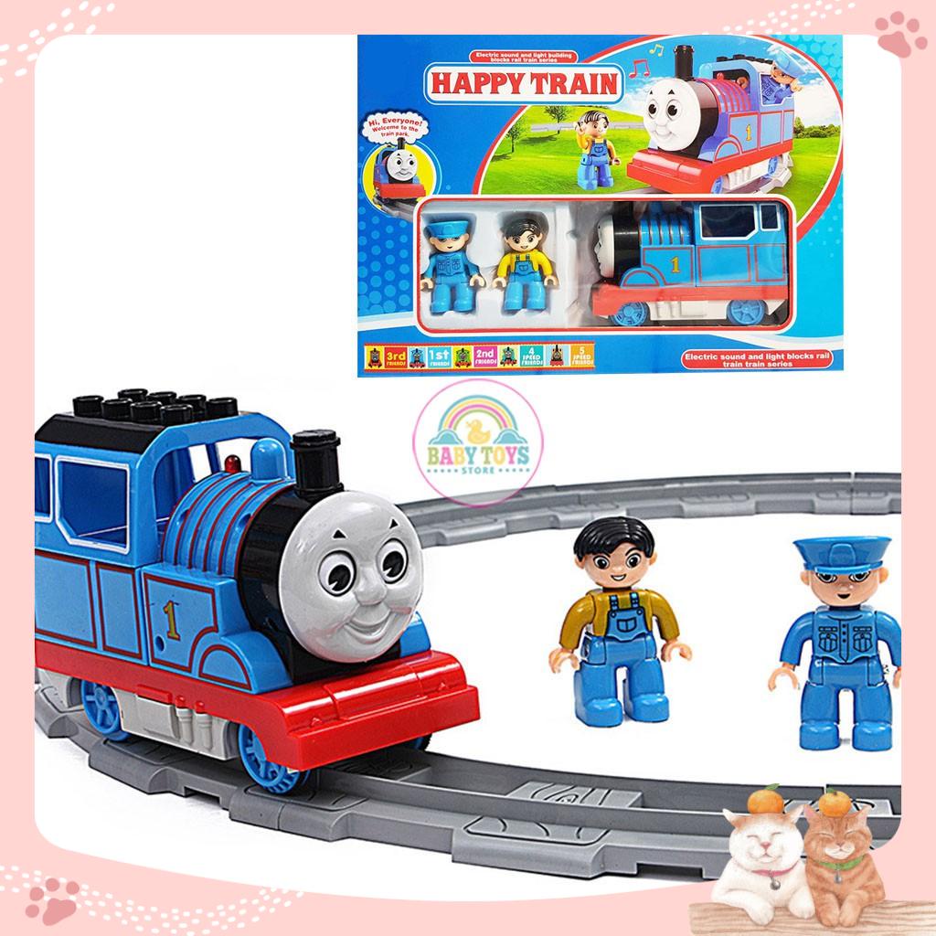 Đồ Chơi Mô Hình Tàu Hỏa Và Đường Ray Happy Time (Thomas Mini, Đường Ray 57.5x57.5cm)