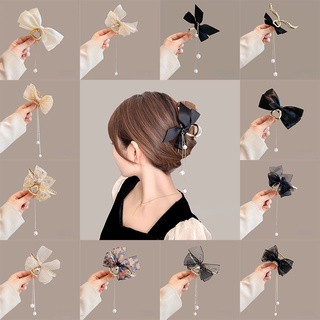 Kẹp tóc hình nơ tua rua bằng kim loại 2022 thời trang Hàn Quốc dành cho nữ