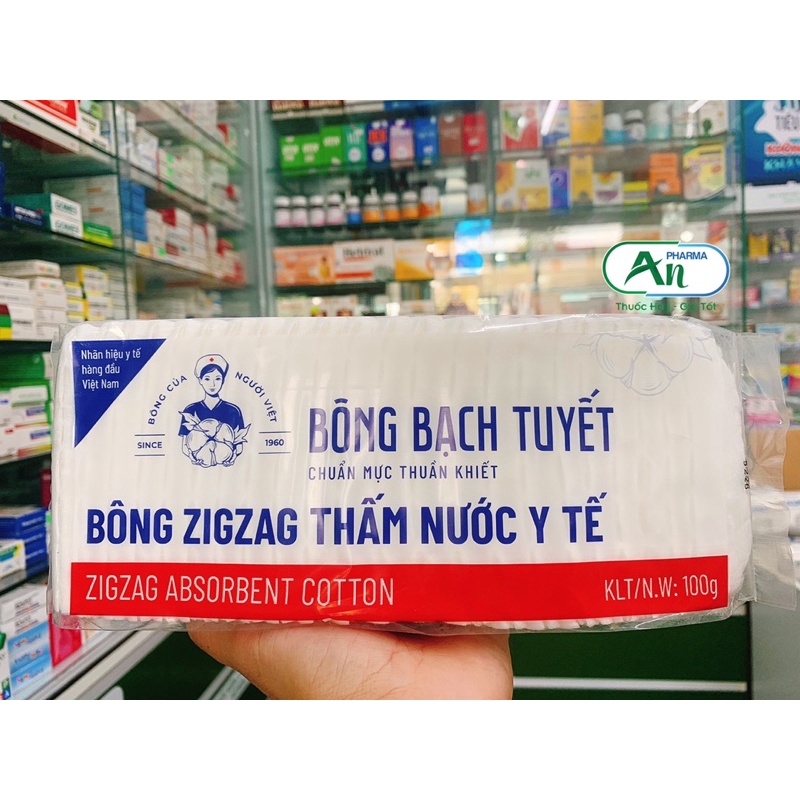 Bông Y tế cắt sẵn Zigzag Bạch Tuyết