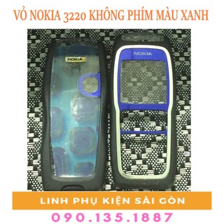 Vỏ nokia 3220 không phím màu xanh