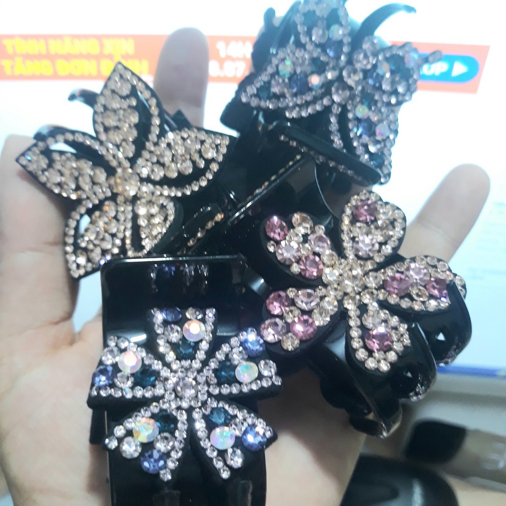 Kẹp tóc đính đá 5 - 3 răng cào 3 - 5 răng cặp tóc đính đá sang chảnh, XẢ LỖ NGHỈ BÁN