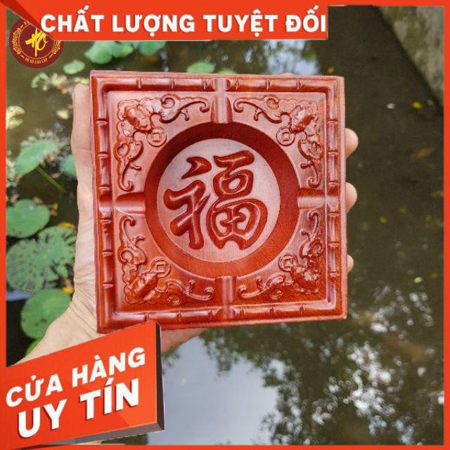 [ FREE SHIP ] GẠT TÀN THUỐC GỖ HƯƠNG ĐỤC CHẠM HOA VĂN CHỮ PHÚC