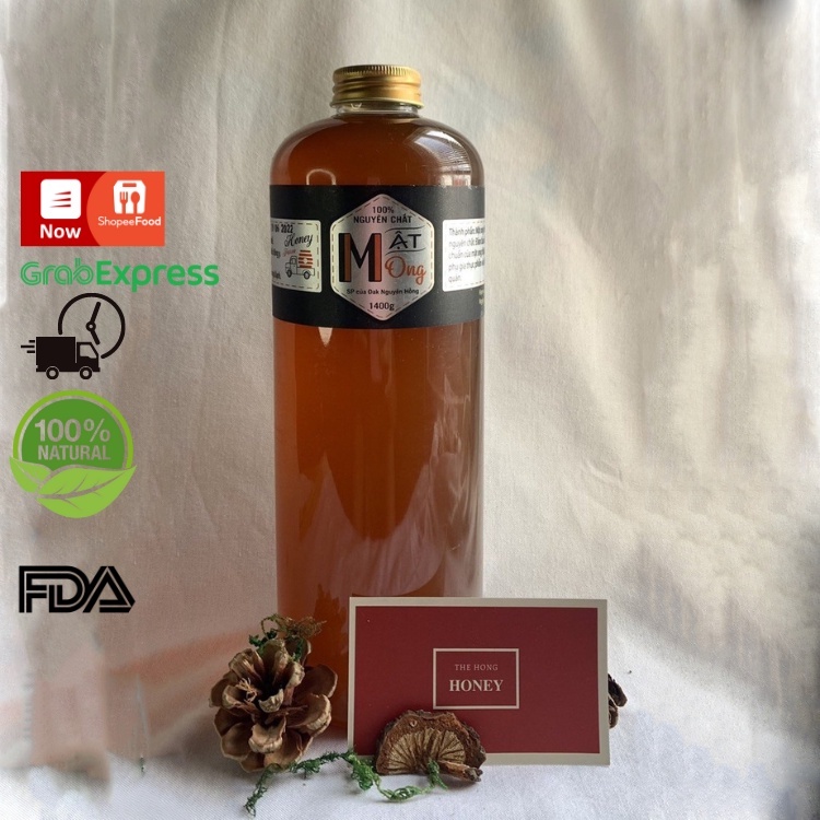 Mật ong nguyên chất 100% BEE Honey hoa nhãn 1 lít Thế Hồng Honey (TRẢ HÀNG NẾU SẢN PHẨM KHÔNG THẬT)