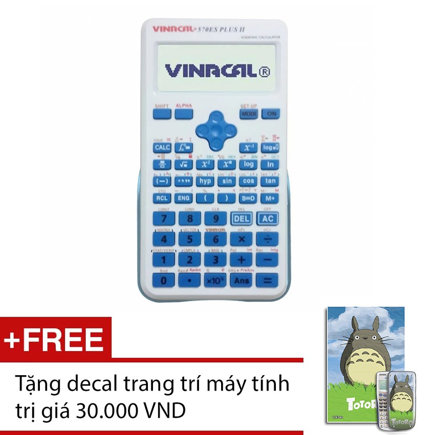 Máy tính Vinacal 570ES Plus II Xanh dương + Tặng 1 decal.