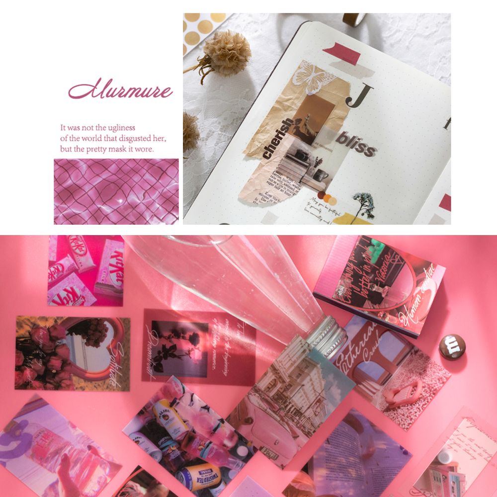 Bộ 60 Miếng Dán Trong Suốt Chống Nước Dùng Trang Trí Sổ Tay/ Album Ảnh