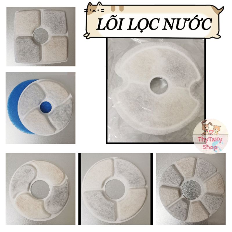 Các loại miếng lọc nước than hoạt tính dùng cho máy uống nước đài phun nước tự động cho mèo chó