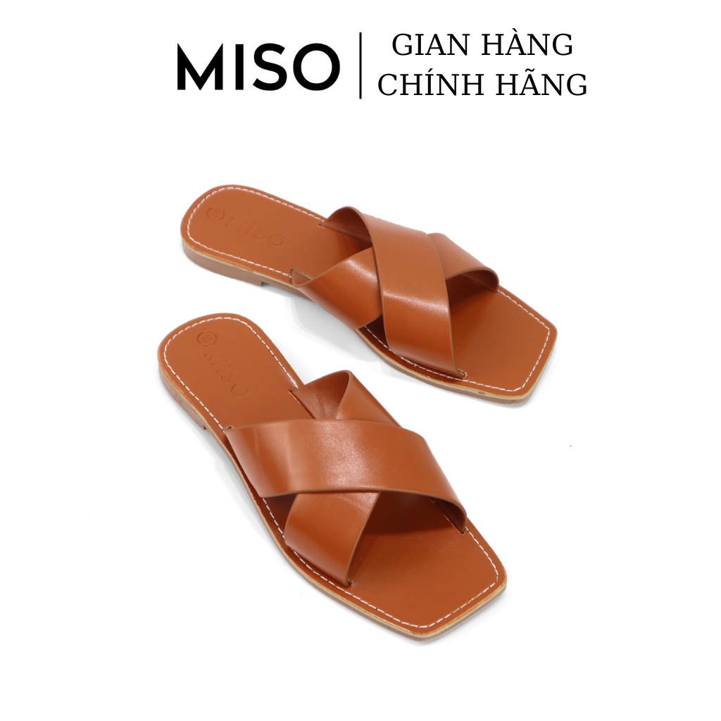 Dép nữ thời trang quai chéo đế bệt basic đi chơi dạo phố MISO M033