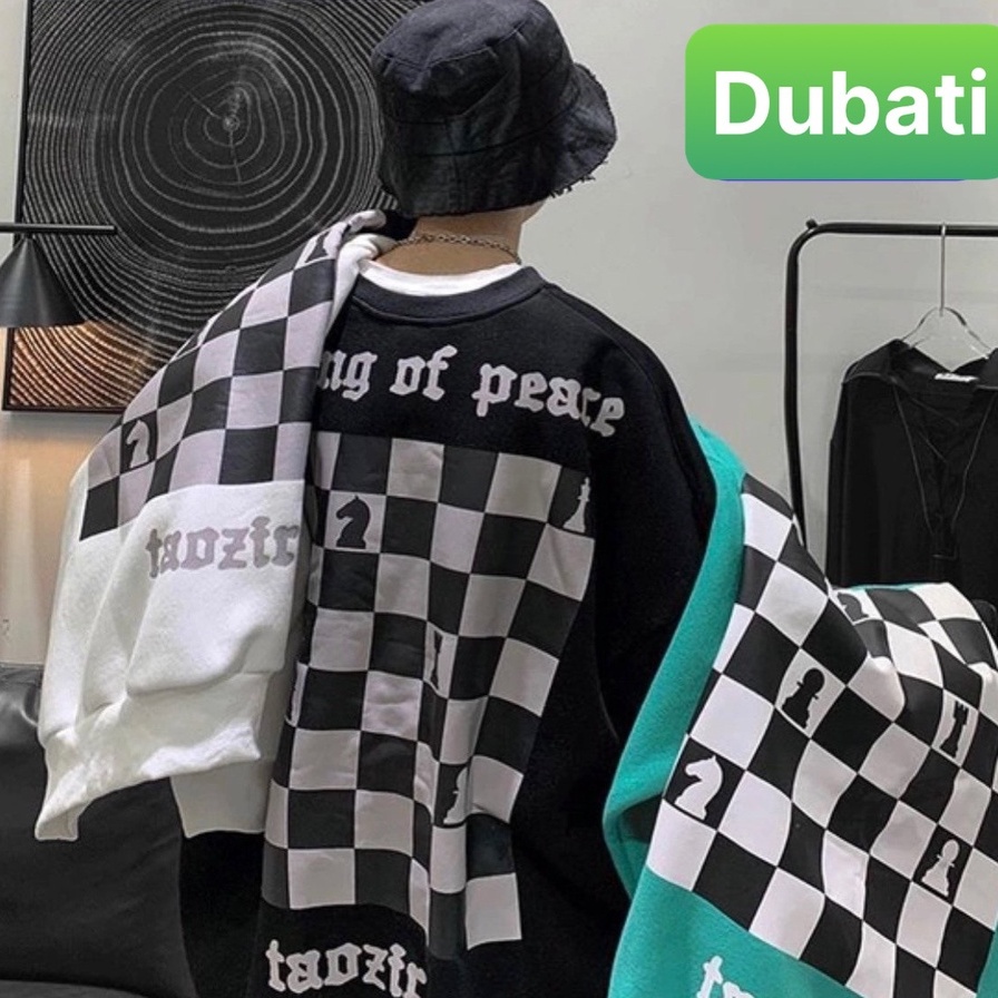 ÁO SWEATER - NỈ CHUI NAM NỮ FROM RỘNG HÌNH CỜ VUA PHONG CÁCH UNISEX- DUBATI FASHION