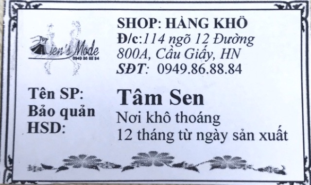 500gr Tâm Sen khô
