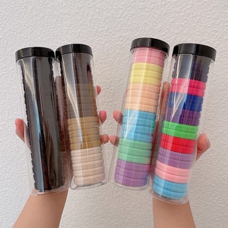 Set 20 Dây Chun Buộc Tóc Siêu Xinh Đựng Trong Hộp Ống Trong Suốt Tiện Lợi Chất Thun Buộc Siêu Co Dãn Nhiều Màu Hot Trend