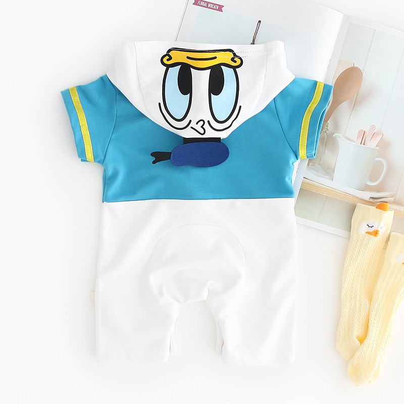 Áo liền quần hoodie in hình hoạt hình cho bé trai