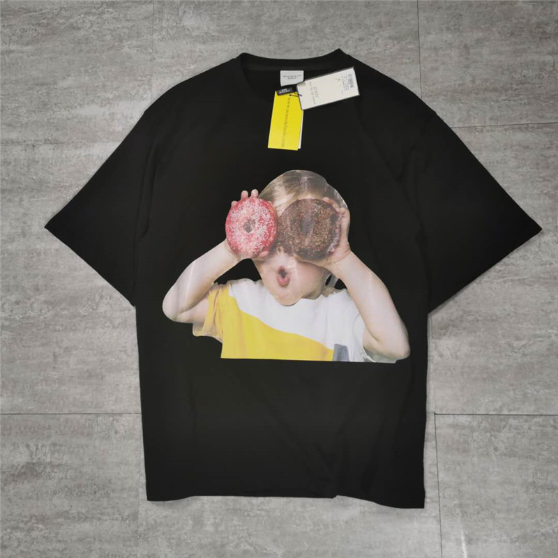 Áo thun ADLV in họa tiết bánh donut dễ thương phong cách Hàn Quốc cho nam nữ