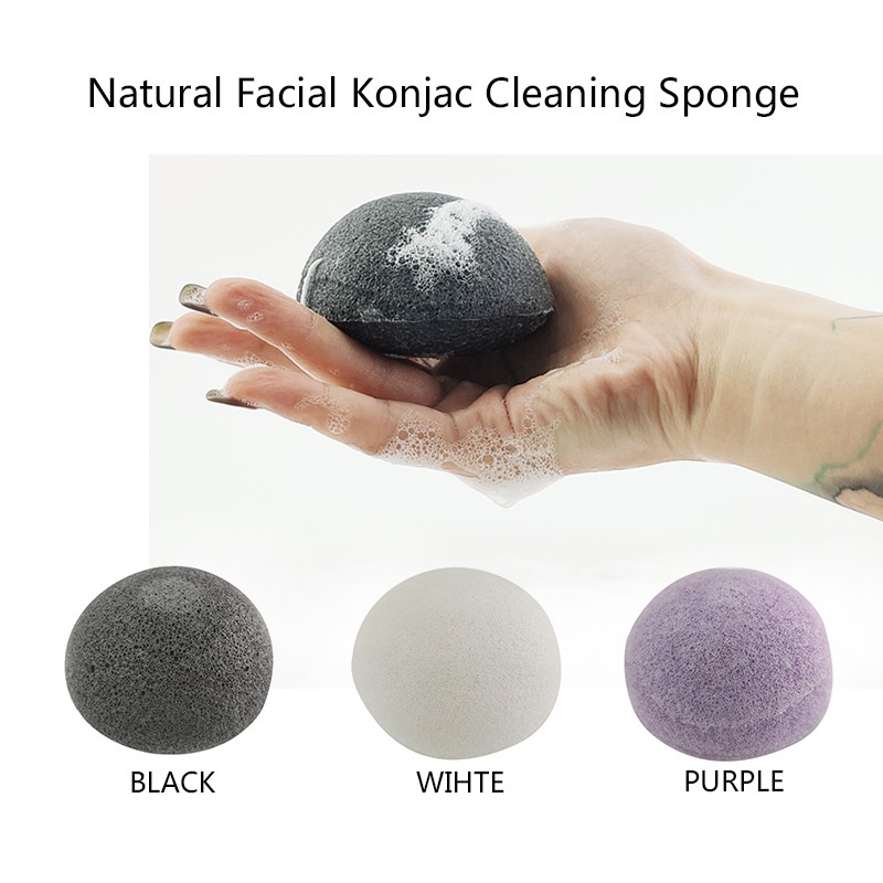 6Color Natural Konjac Konnyaku Facial Wash Cosmetic Puff Facial Cleaning Sponge Face Cleanse Washing Pad Facial Care Face Powder