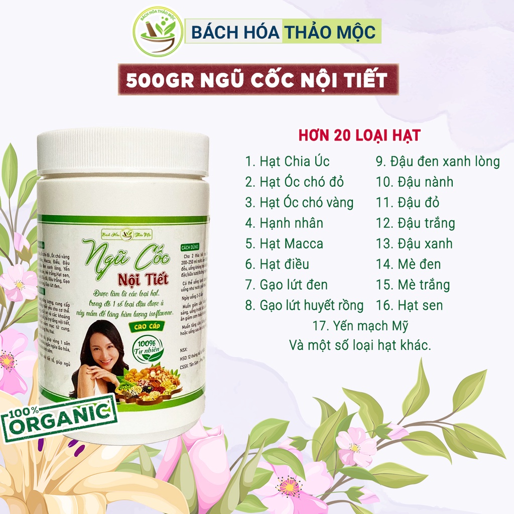 500Gr Bột Ngũ Cốc Nội Tiết Handmade 18 Loại Hạt Cao Cấp | Bách Hóa Thảo Mộc