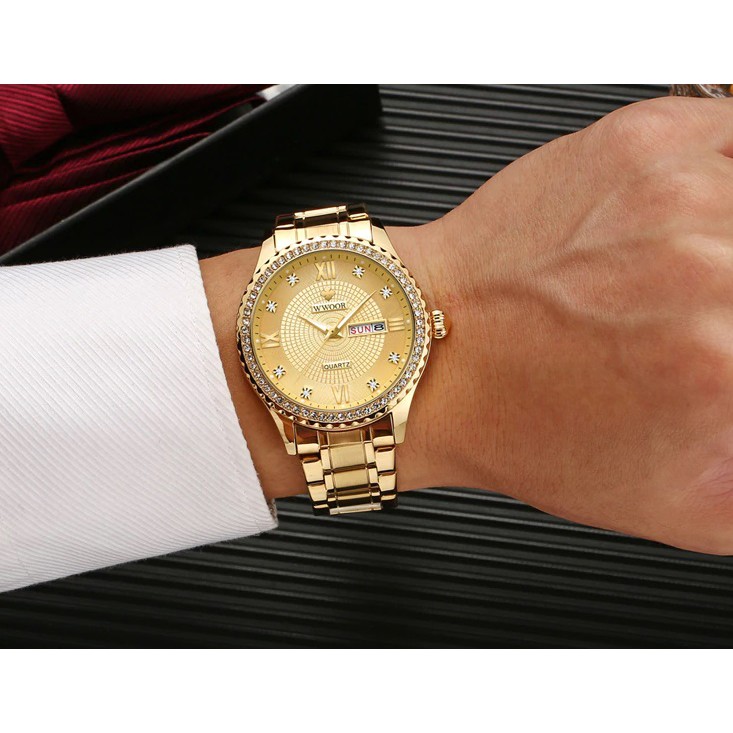 Đồng hồ nam dây thép không gỉ WWOOR 8856