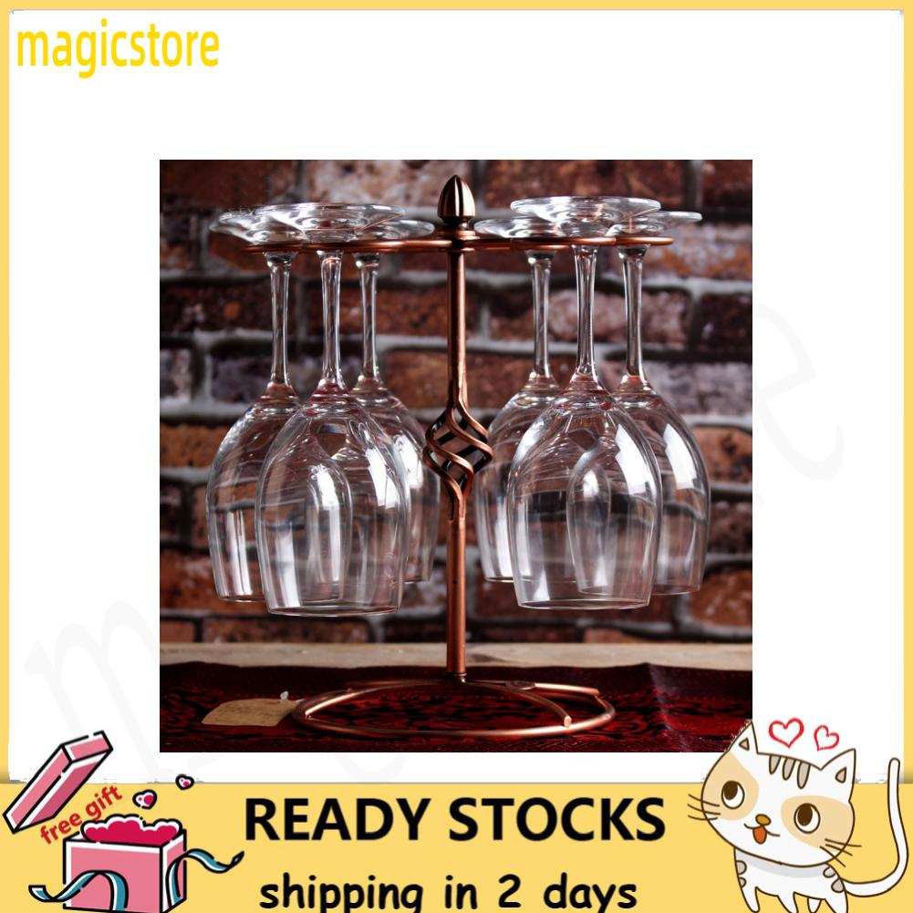 Magicstore Straight Retro Style Wine Glass Rack Holder Cup Hanging Shelf Organizer for Home Bar Restaurant