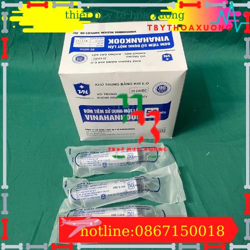 [Bán lẻ 10 chiếc] Bơm tiêm 1 lần Vinahankook 50ml