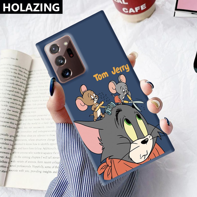 Samsung Galaxy A72 A52 5G A32 4G A12 A02S A21S A42 A31 iPhone6S Candy Color vỏ điện thoại Phone Cases Tom and Jerry No.2 Soft Silicone Cover