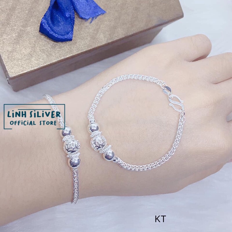 LẮC TAY CẦU BI BẠC TA CHO MẸ VÀ BÉ BẠC TA