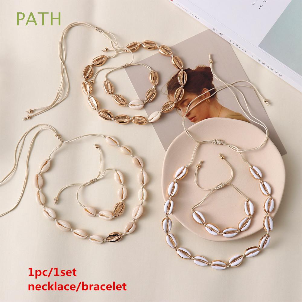 Vòng cổ bện dây mặt vỏ sò thời trang nữ tính