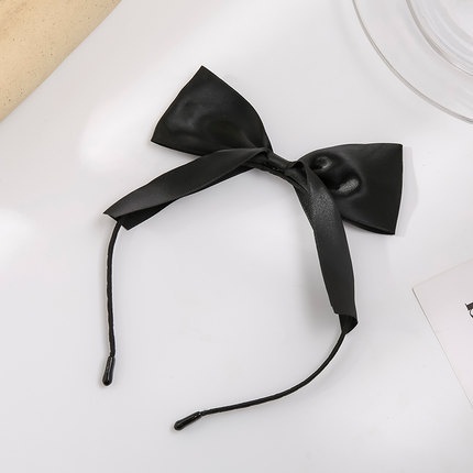 Băng Đô Nơ Cài Tóc Màu Đỏ Đen Thời Trang Mùa Hè Cho Bé Gái