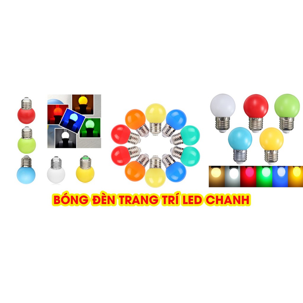 Bóng Đèn Led chanh tròn trang trí 1W ( 9 màu ) Ngoài Trời Chống Nước