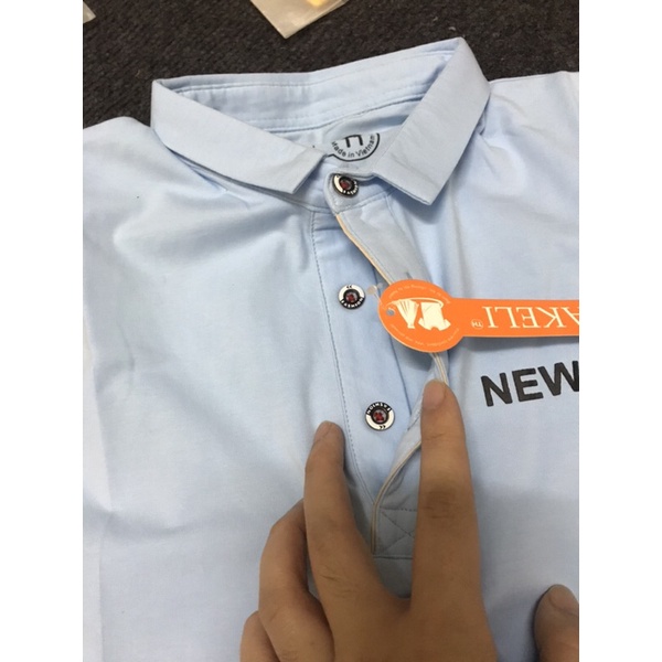 Áo thun cổ trụ bé trai size đại