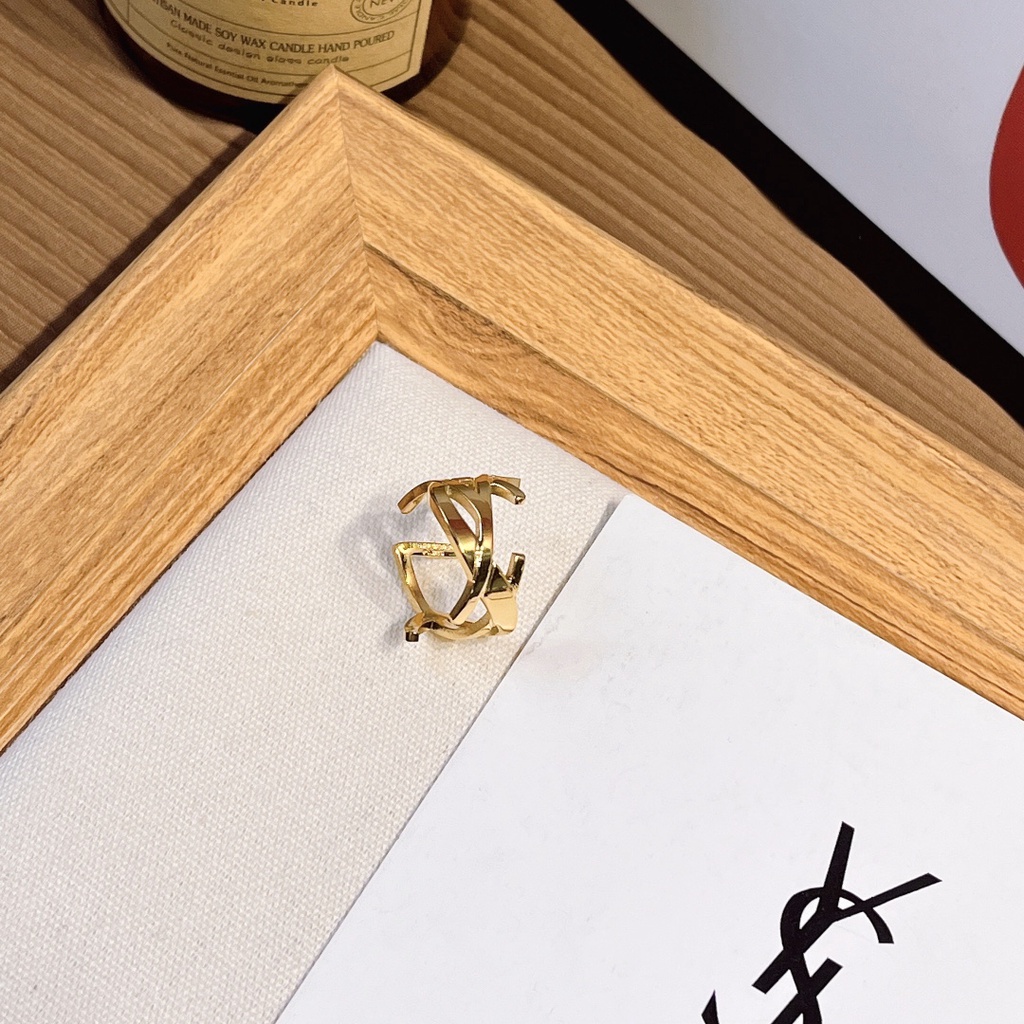 Saint Lauren ysl Nhẫn Thép Titan Chống Thấm Nước Thời Trang Công Sở Cho Nam Và Nữ