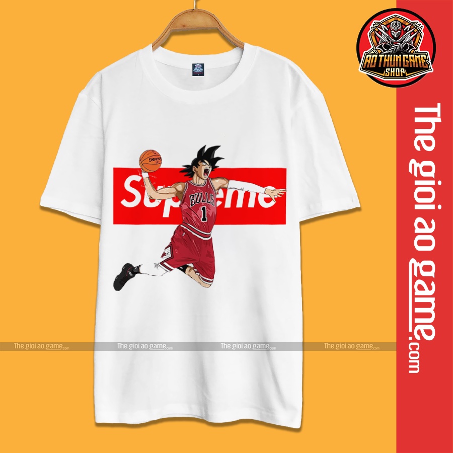 Áo dragon ball Goku nam nữ Áo phông Goku dragon ball  trắng đen form rộng unisex cotton co giãn thoáng mát T11