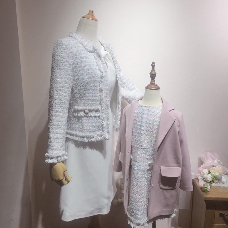 Váy dạ tweed cho mẹ và bé - hàng thiết kế cao cấp