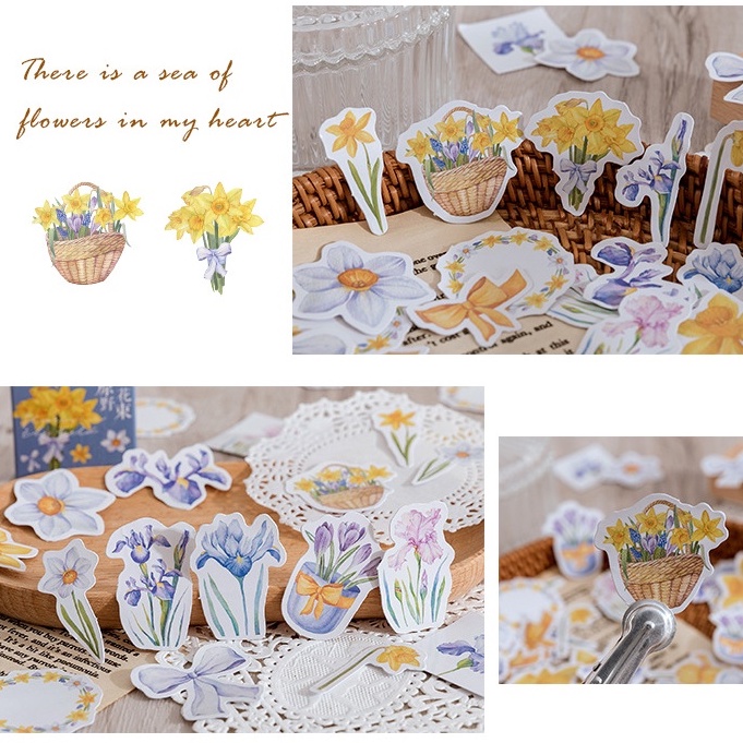 Hộp 46 hình dán chủ đề Boutique Series trang trí bullet journal